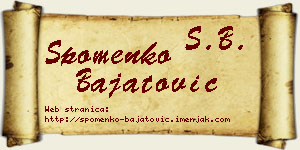 Spomenko Bajatović vizit kartica
